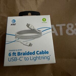 6 ft Braided USB-C to Lightning Cable - White